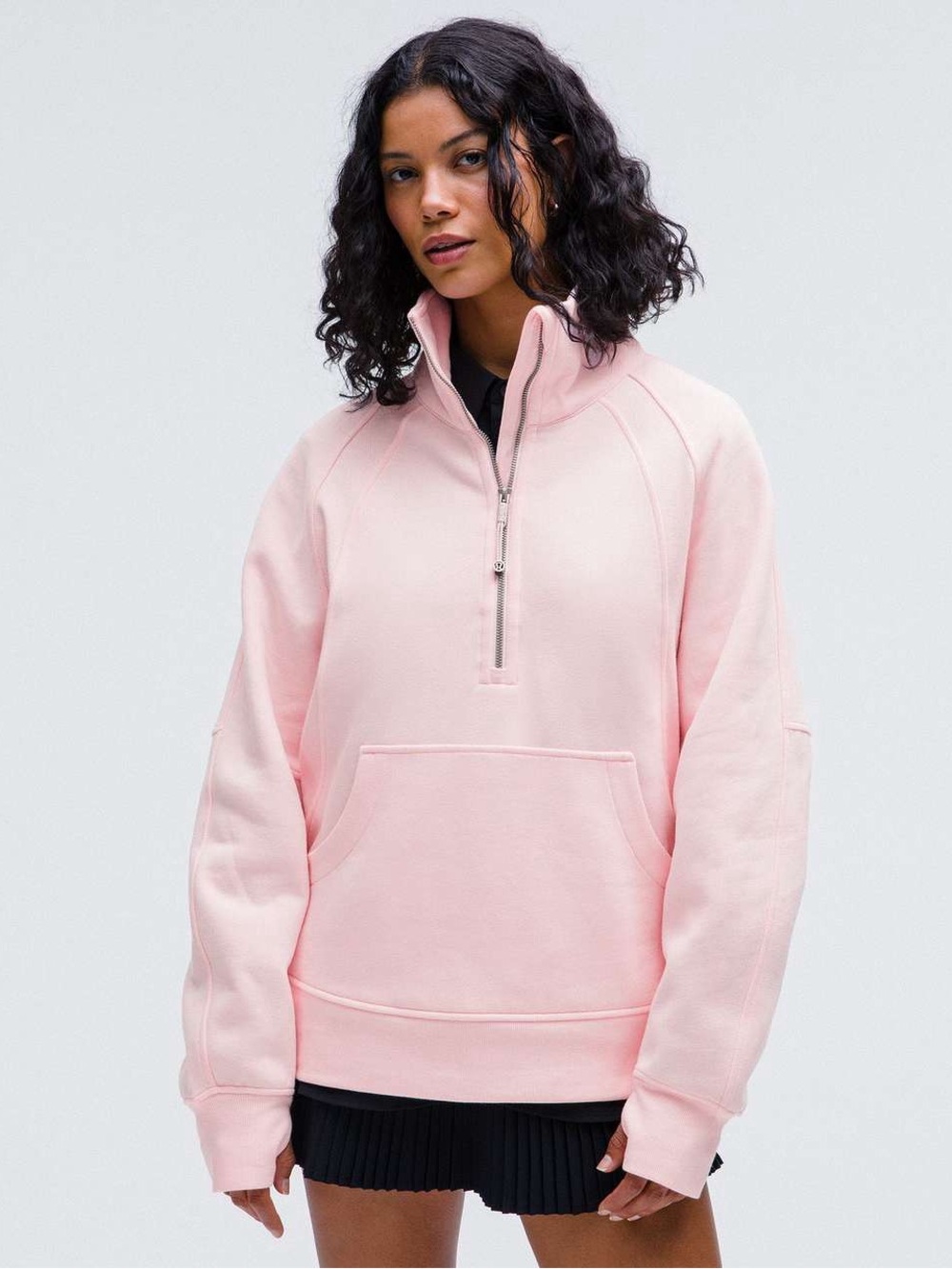 Lululemon Strawberry Milkshake Scuba Oversized Funnel-Neck Half Zip, Long